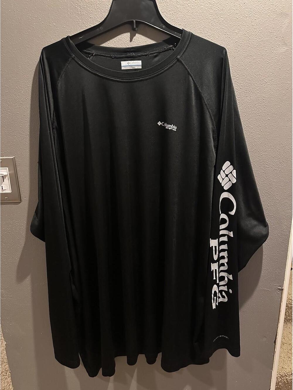 Columbia Men's PFG Black Long Sleeve Tee Omni Shade. 5XLT
